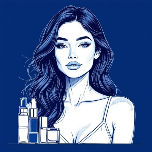 Create a character showing there whole body head to toe, a lady who loves beauty products  