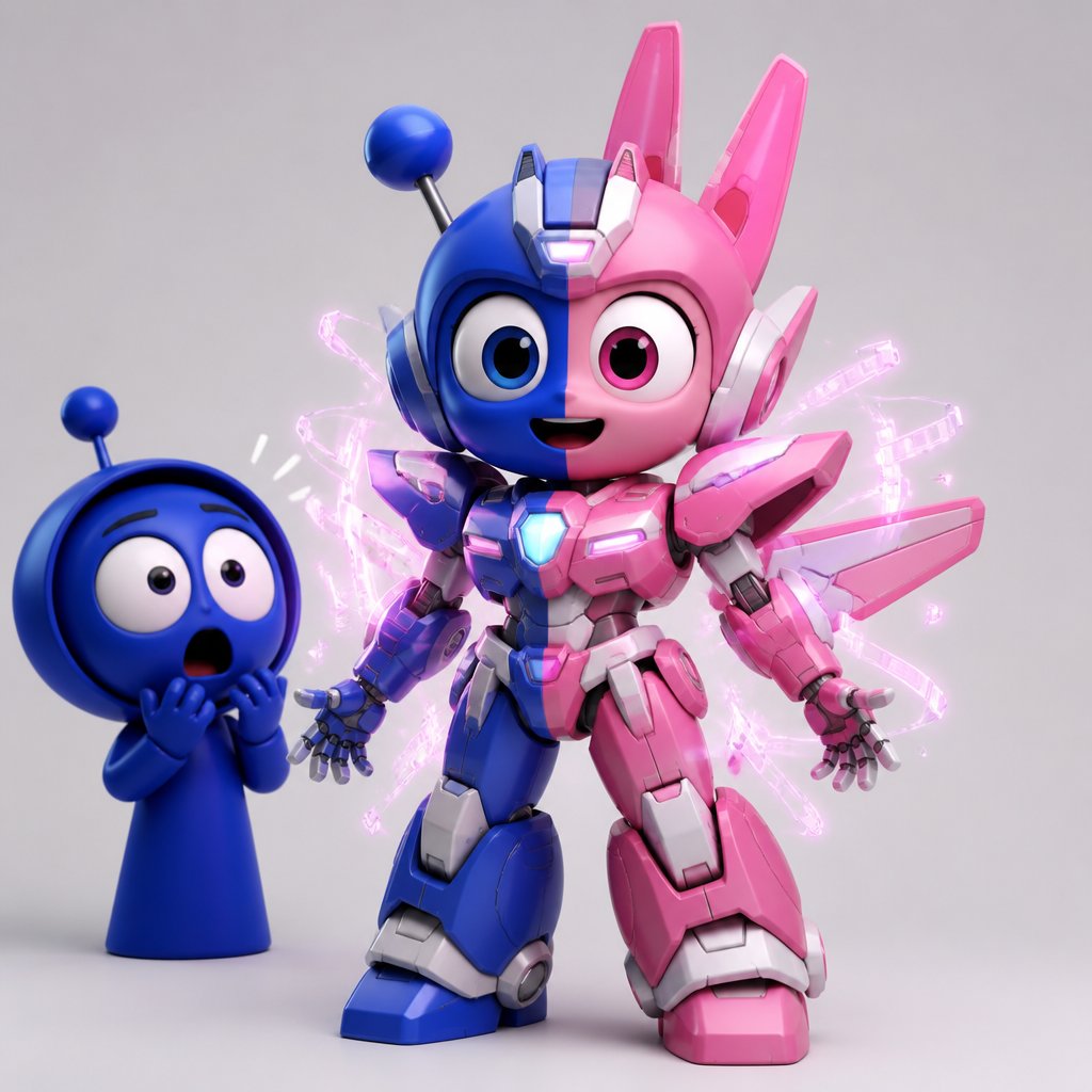 Jevin from sprunki noticing that Pinki from sprunki as Elita one is upgrading the armour now that she and Jevin are one being now