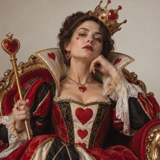 Queen of hearts with a very crooked crown