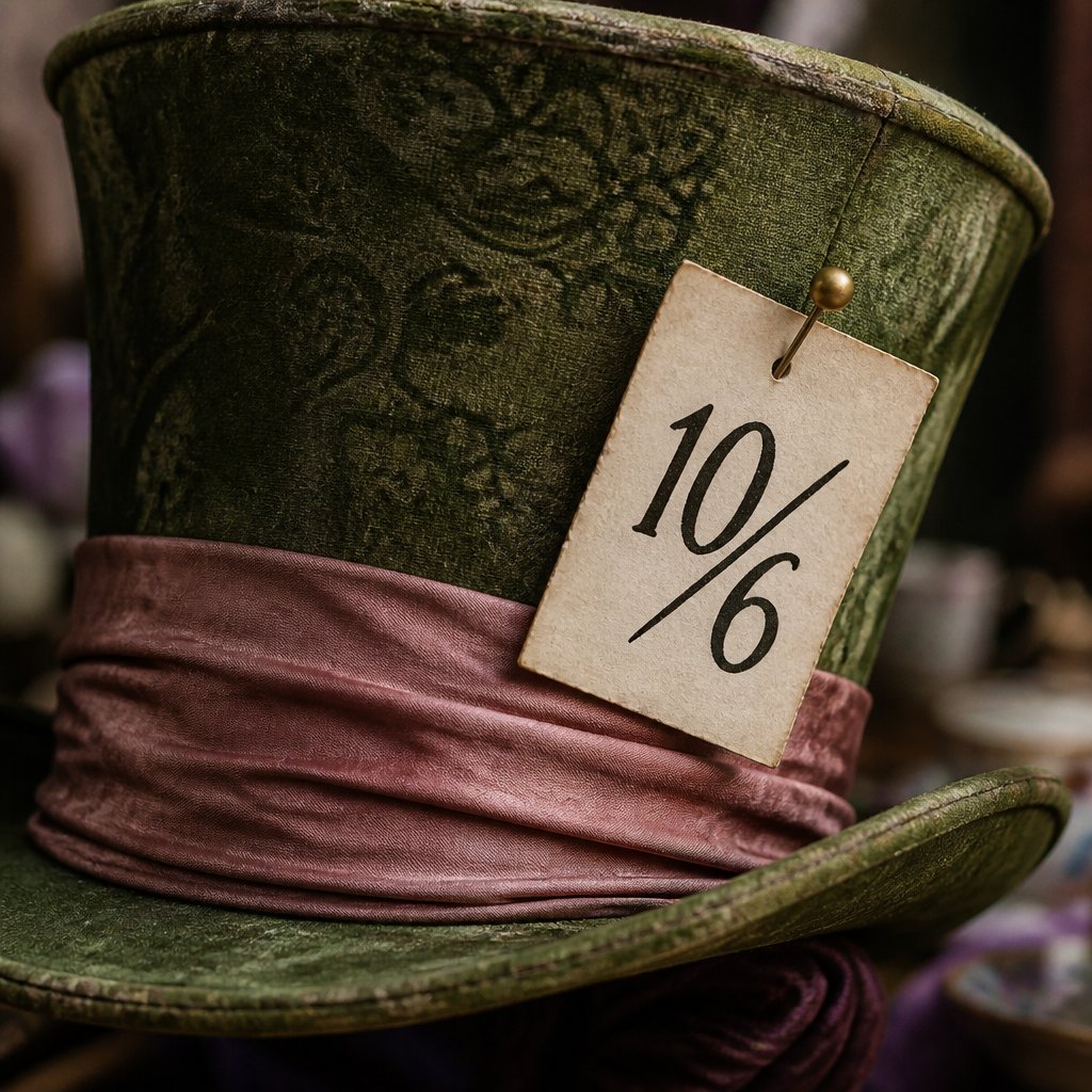 10/6 like on the Mad hatters hat