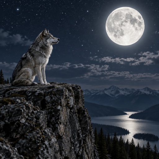 Wolf Sit Moon