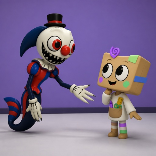 Twisted Bassie meeting my dandy’s world Oc main Crafter
