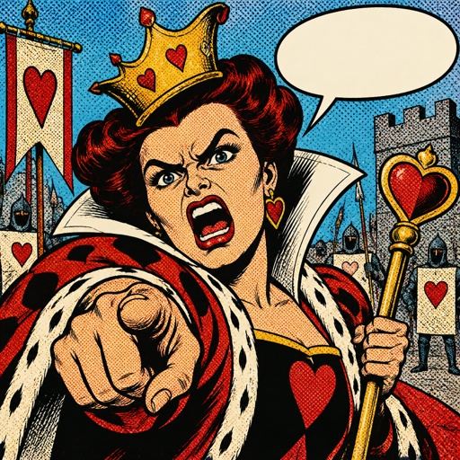 Queen of hearts with a very crooked crown