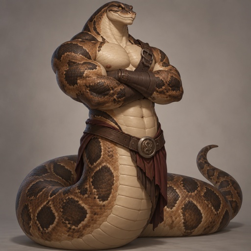 His name is big Bo, a big muscular half man half Bo snake, created to help stop extinction