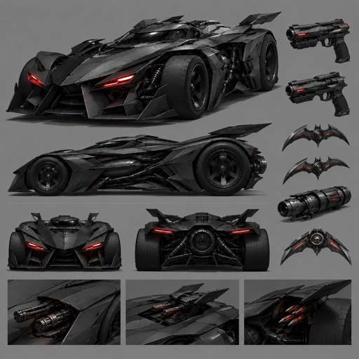 the concept art of batman's batmobile from the movie the dark knight rises