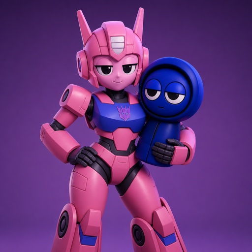 Pinki from Sprunki as Elita One merging with Jevin from Sprunki