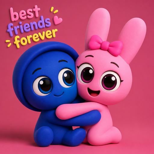 Pinki from Sprunki and Jevin from Sprunki hugging each other as Sprunklings with the words best friends forever in the corner 