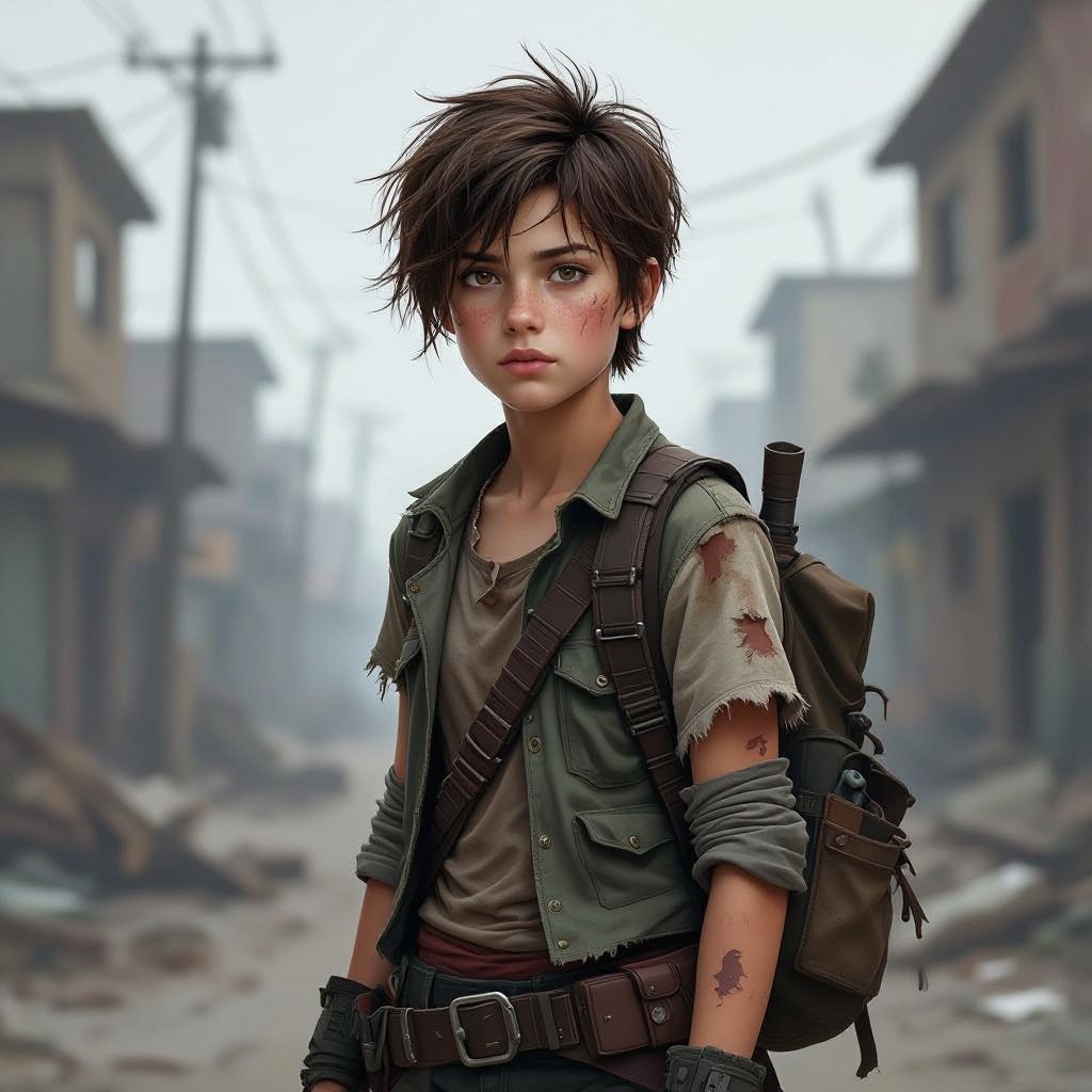 A white teen who is 18 years old with short brown hair