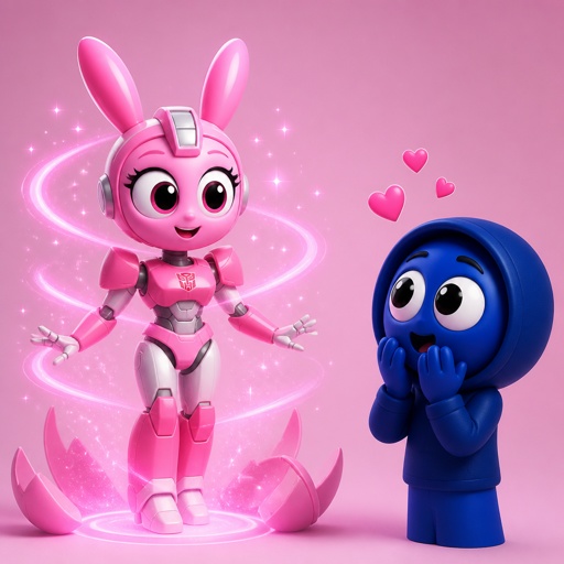 Pinki from Sprunki turning into Elita One for Jevin from Sprunki for the first time 