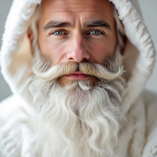 White bunny man with beard