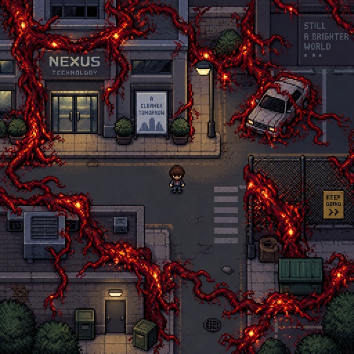 red vines that look like they're smoldering for a fantasy game set in modern times, top down style