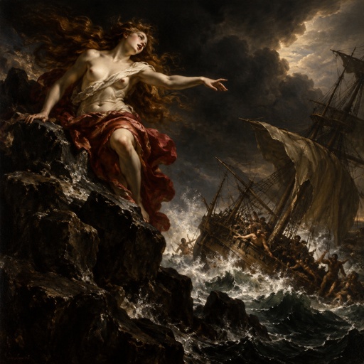The Siren's Call (Mythological creatures whose beautiful, sweet singing lured sailors to wreck on hidden rocks.)
