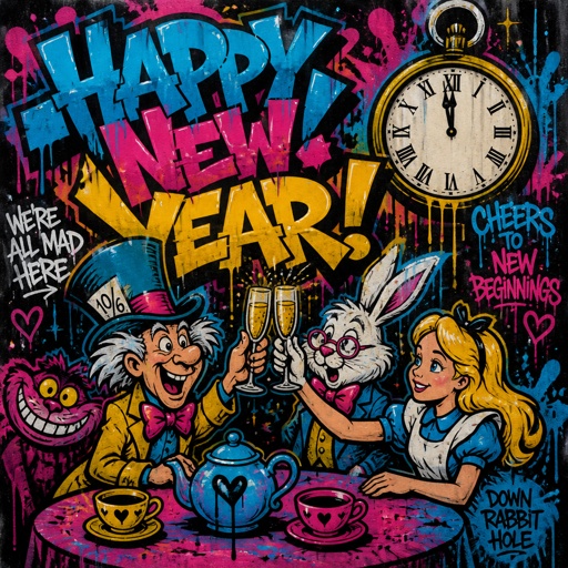 Midnight toasting at New Year’s Eve in wonderland 