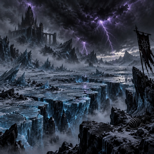 thunder storm in a ice land