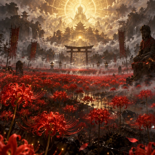 Field of red spider lilies