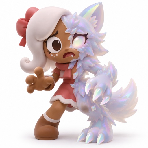 Ginger from Dandy’s world turning into a Opalite Werewolf 