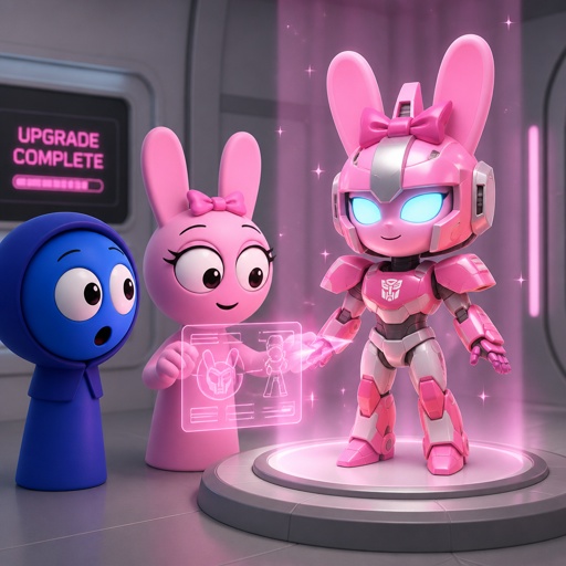 Jevin from sprunki noticing that Pinki from sprunki as Elita one is upgrading the armour now that she and Jevin are one being now