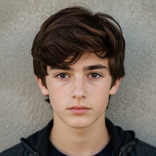 Mysterious teen boy with dark brown hair brown eyes and with a dark past