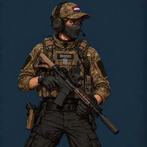 a man in a military uniform holding a rifle