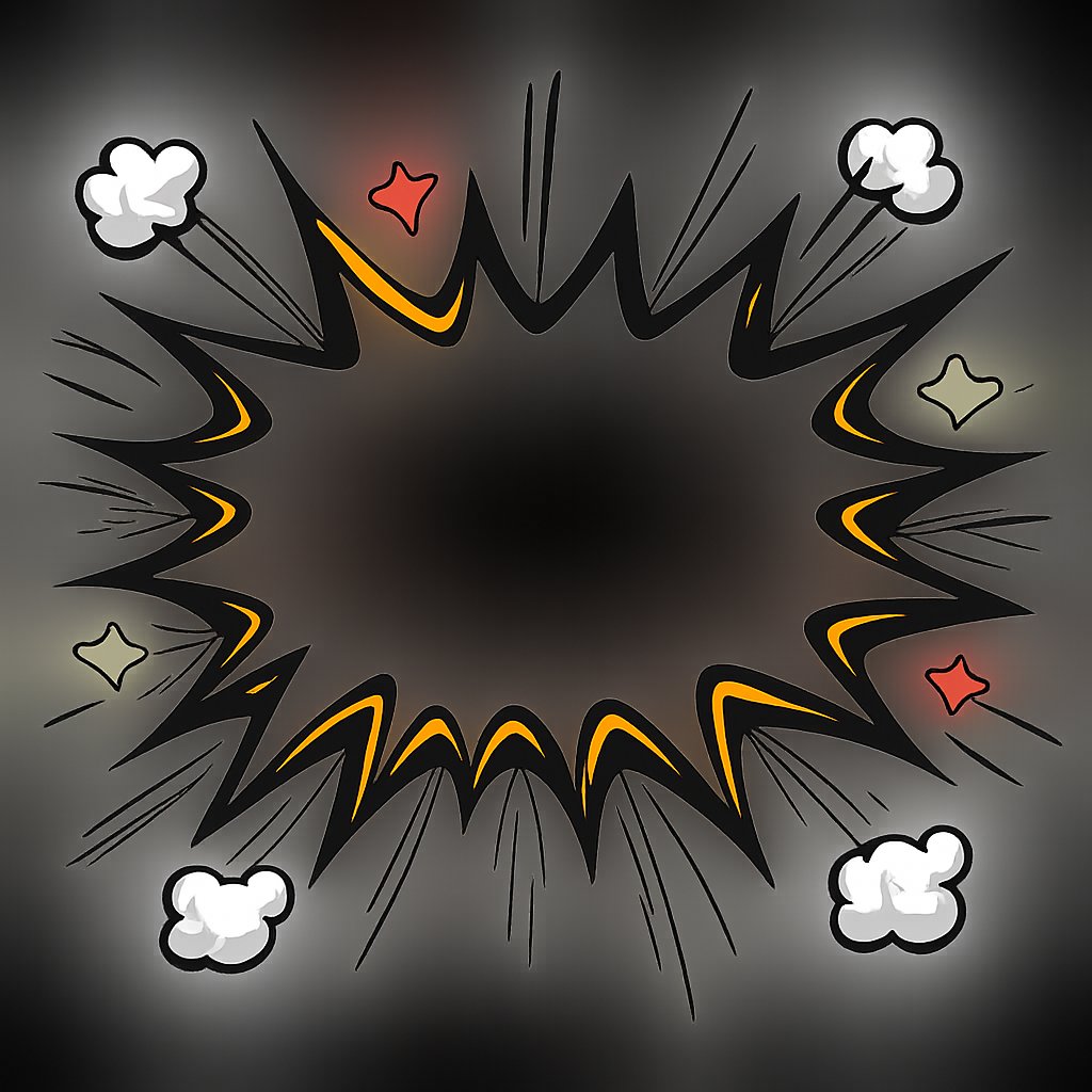 Explosive speech bubble, several types no background