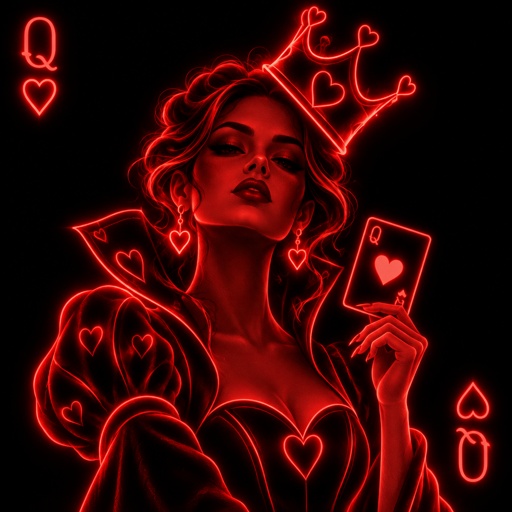 Queen of hearts with a very crooked crown