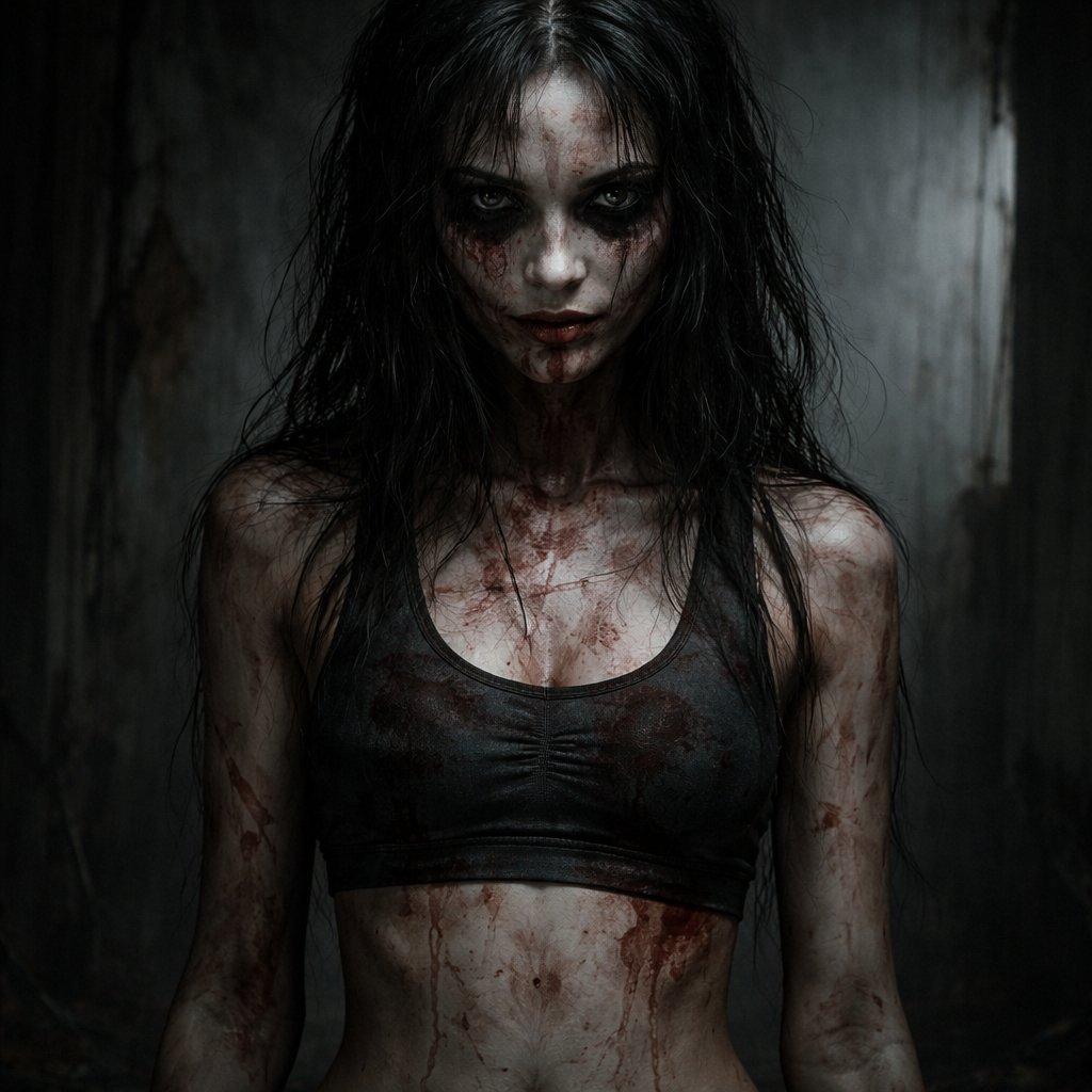 Hot girl in a sports bra