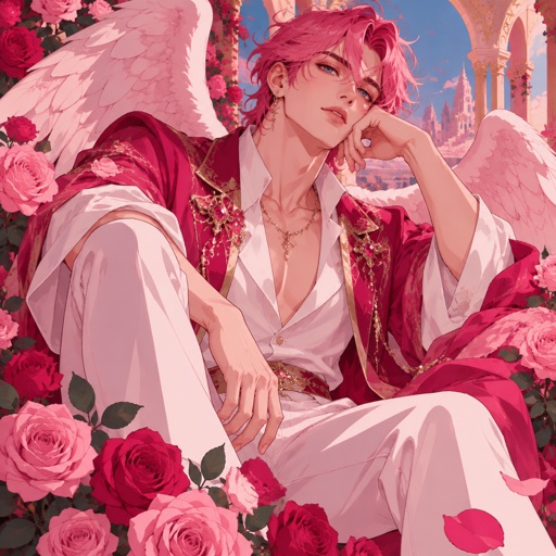 Angel Hot Pink Pale Rose Gold Blue Rose Pink Vivid Raspberry Color Angel Male Leg Pants Grown Up Pink Flower Rose Deal