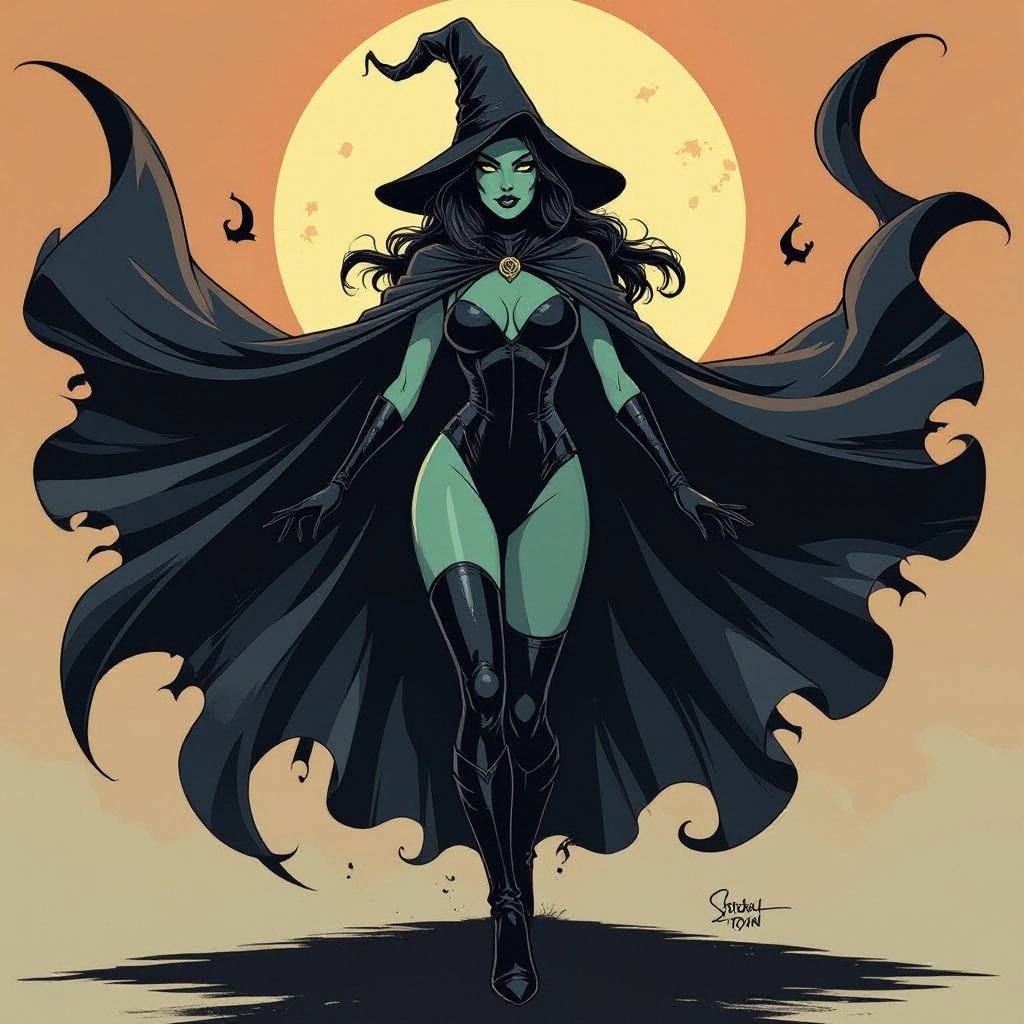 sexy shadow demon witch slate grey skin large black billowing cloak that emits darkness and shadow