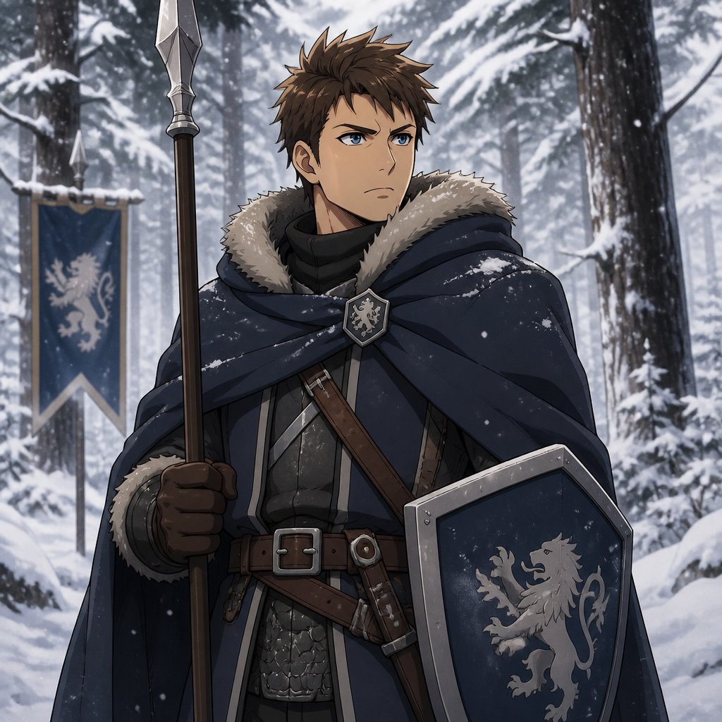 D&D Male Human Guard in Winter clothes.
