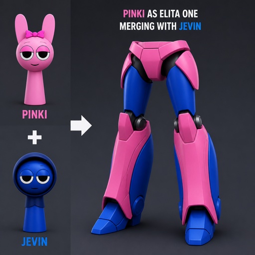 Pinki from Sprunki as Elita One merging with Jevin from Sprunki starting with her legs 