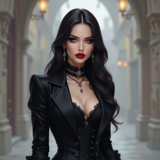 Create a character lady who has attitude but is funny looking but about fashion and loves lipgloss
