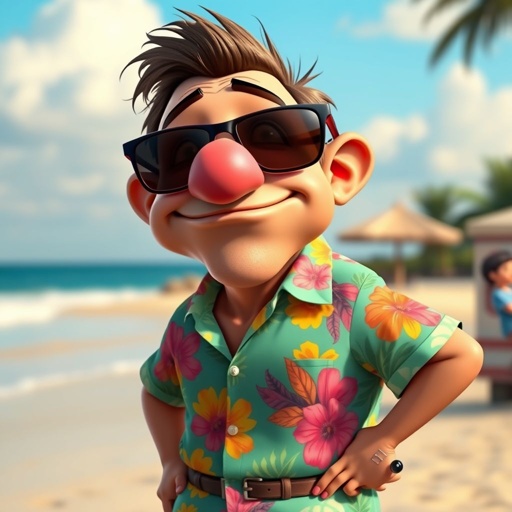 Create a character who is funny with no neck