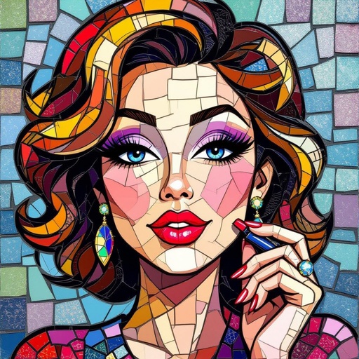Create a character lady who will has attitude but is funny looking and loves lipgloss 