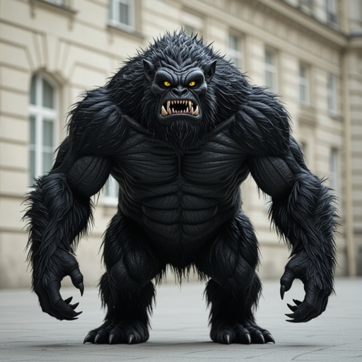 Create a fat black looking monster
