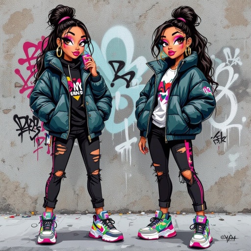 Create a character lady who has attitude but is funny looking and loves lipgloss 