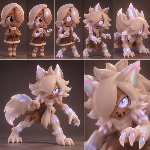 Ginger from Dandy’s world turning into a Opalite Werewolf 