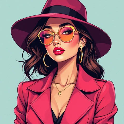 Create a character lady who has attitude but is funny looking but about fashion and loves lipgloss