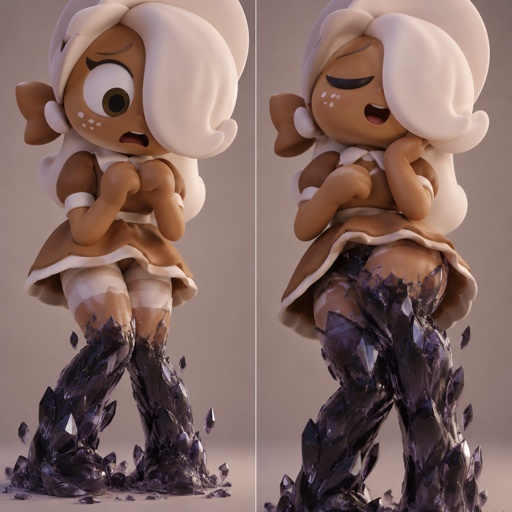 Ginger from Dandys world being scared of her Opalite curse spreading up her legs to her hips until she realises that it feels good 