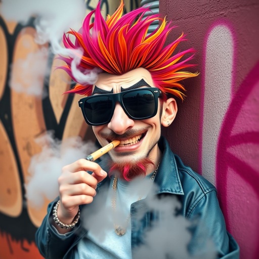 Create a funny cocky character named vaping Kenny
