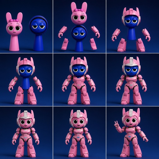 Pinki from Sprunki as Elita One merging her legs onto Jevin from Sprunki and then her arms and then her Body and lastly her head and helmet