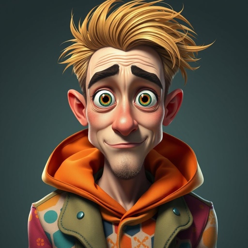 Make a tall but slickly guy, who is funny lucky and clumsy and always looks lost. 