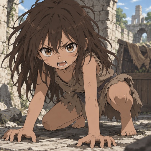 Feral, little girl,