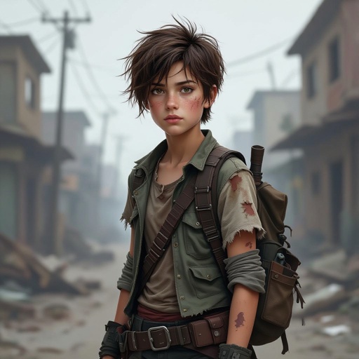 A white teen who is 18 years old with short brown hair