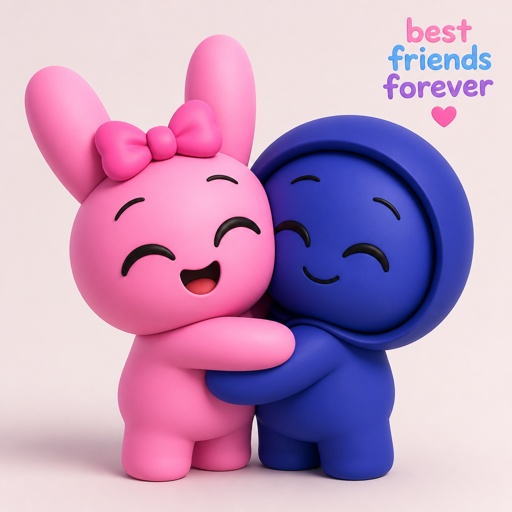 Pinki from Sprunki and Jevin from Sprunki hugging each other as Sprunklings with the words best friends forever in the corner 