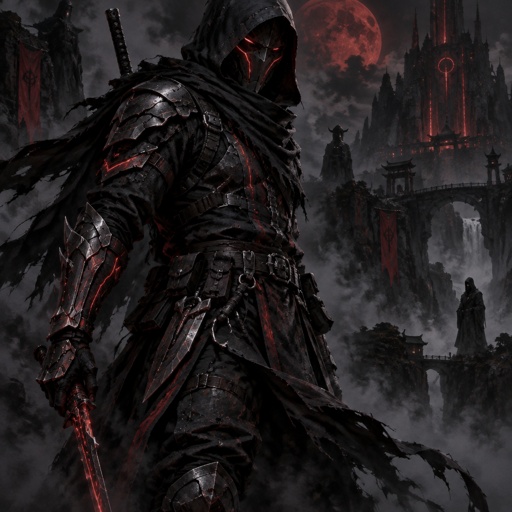 A ninja assassin futuristic outfit