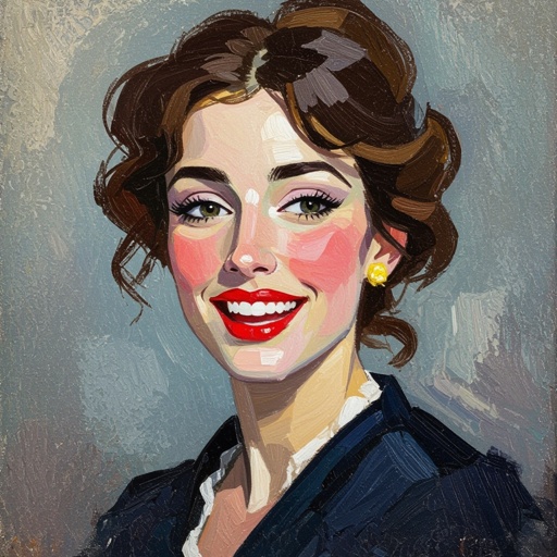 Create a character lady who has attitude but is funny looking and loves lipgloss