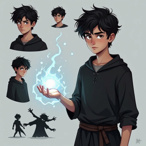 Telekinetic and dark manipulation powers boy teenager 17 years old dark with bad past and mysterious and quite