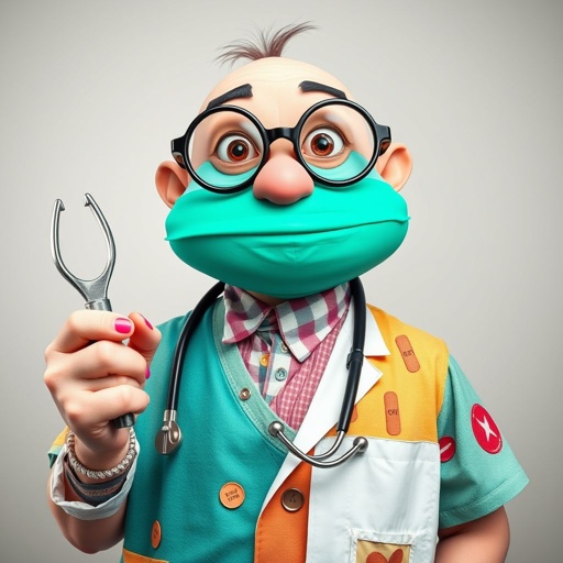 create a doctor, named doctor p Pom. Who is funny looking from head to toe. And he always says immediately results to surgery for anything even small things. So please be sure to show his whole outfit head to toe.