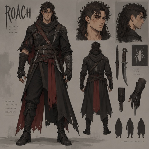 assassin name roach, long curly mullet