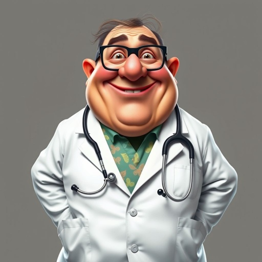 .. create a fat doctor. Who is funny human looking from head to toe. And he always immediately results to surgery for anything even small things. So please be sure to show his whole outfit head to toe. Make him have 1 tooth. Make it more adult humor instead of cartoon humor.